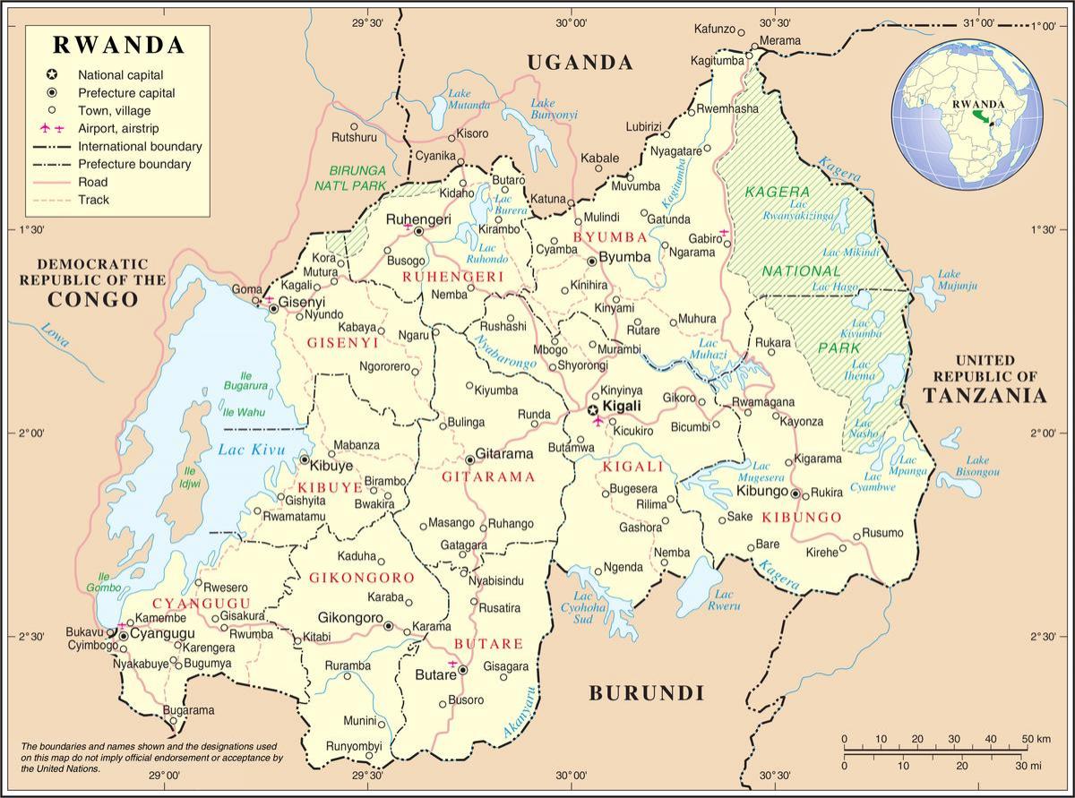 mapa mapa Rwandy w sąsiednich krajach