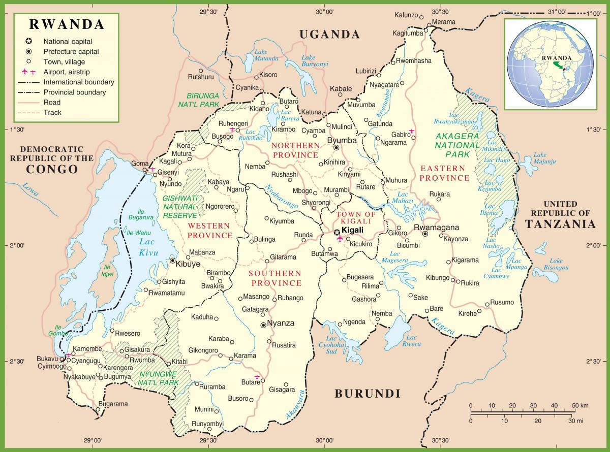 Rwanda lokalizacja mapie 