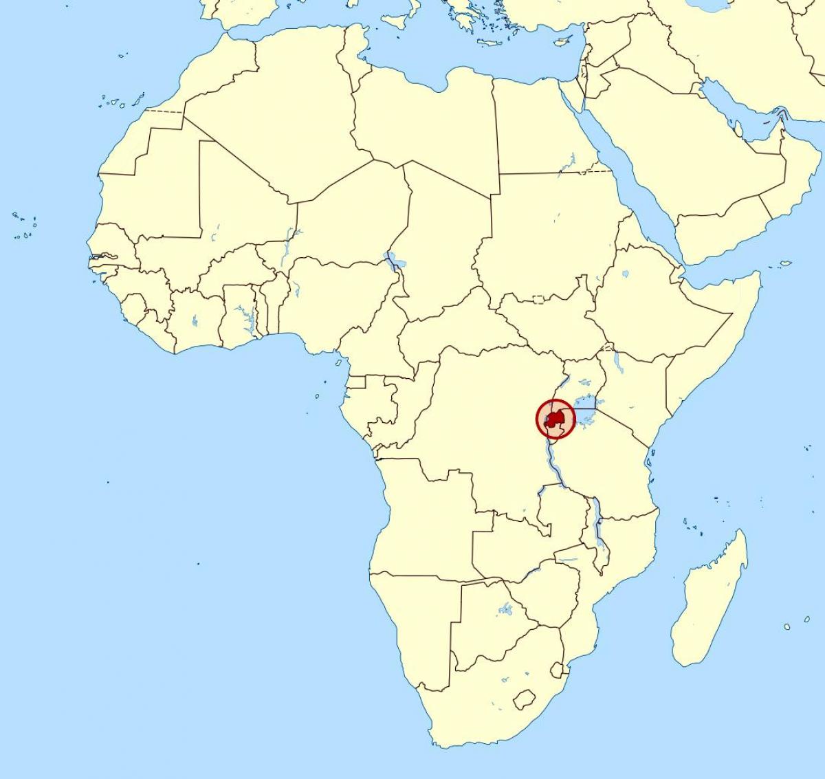 mapa Rwanda, Afryka