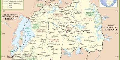 Mapa administracyjna mapa Rwandy